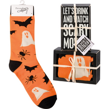 Halloween and Thanksgiving Fall Box Sign & Socks Sets