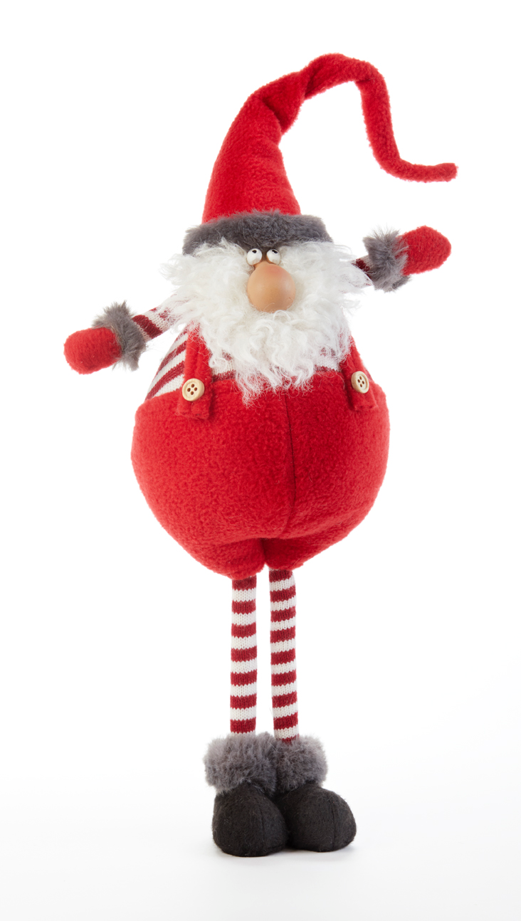 Resin Standing Striped-Socks Santa