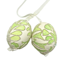 “Flourished” Hand-Beaded & Painted Pastel Easter Eggs