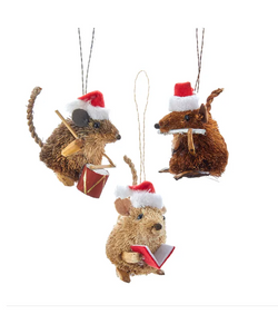 Buri Caroling Mouse Ornament 3”