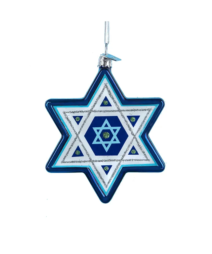 Noble Gems™ Star Of David Hanukkah Glass Ornament