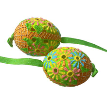 Hand-Painted Easter Basket Eggs with Glitter Details