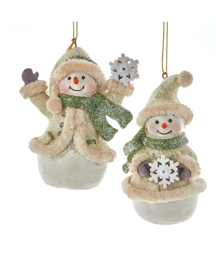 Snowman with Sage Scarf Ornament