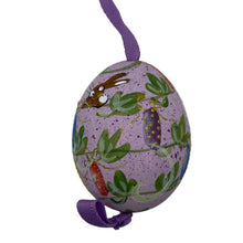 Purple “Bunnies & Baskets” Hand-Painted Easter Eggs