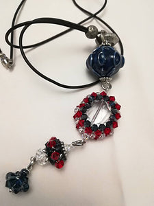 Hand Made Jewelry set with Swarovski crystals and ceramic beads