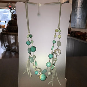 Hand Made Necklaces with turquoise and Venetian glass