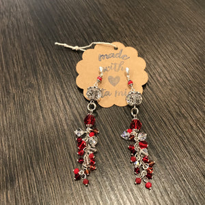 Hand made Jewelry set Red with Swarovski crystals