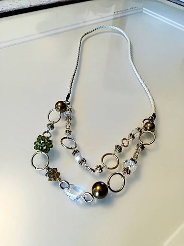 Hand made Jewelry Necklace/Earrings with Swarovski Crystals Green
