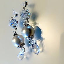 Hand made Earrings  With Swarovski Pearls and Crystals