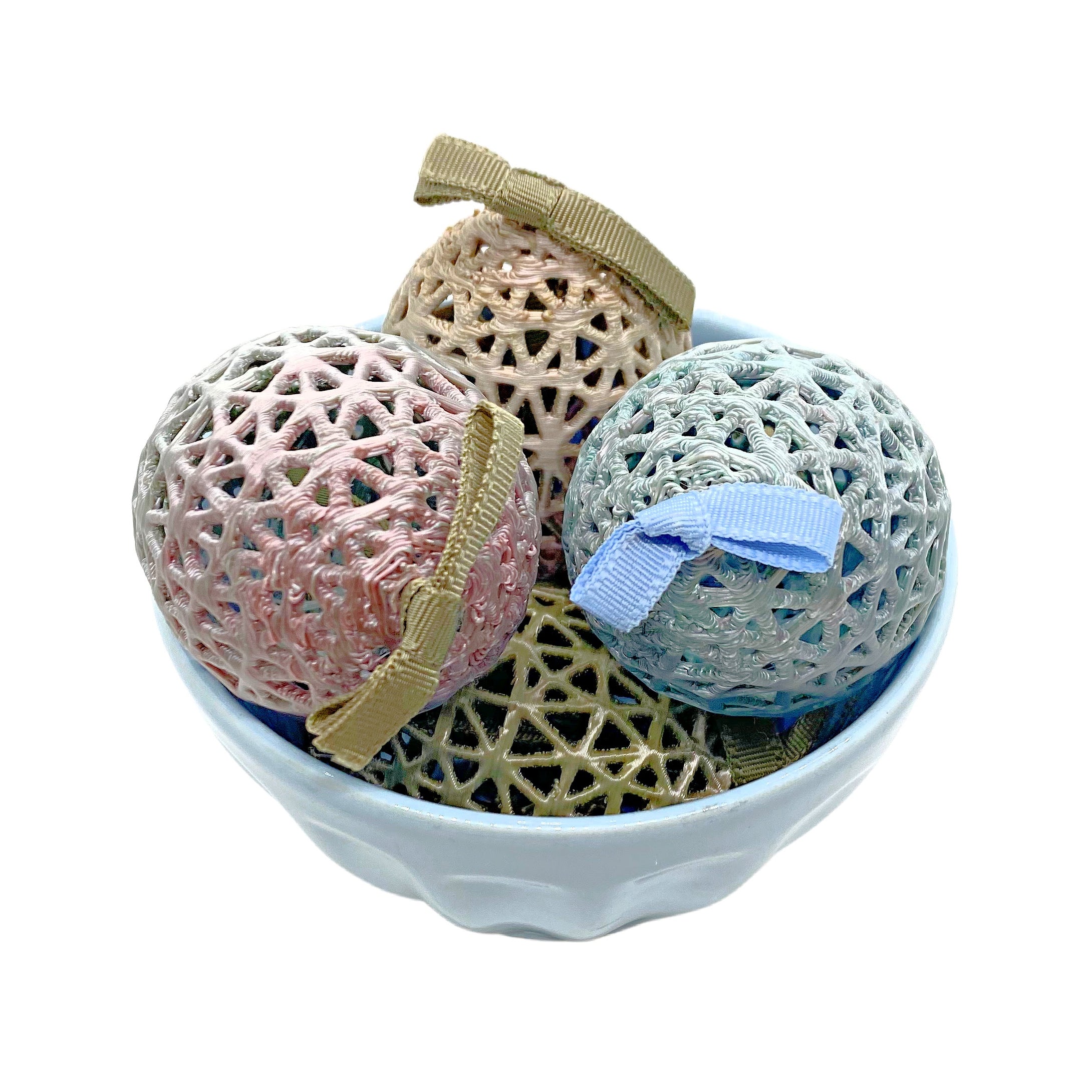 Hand-Created Pastel Lace Easter Egg Decoration