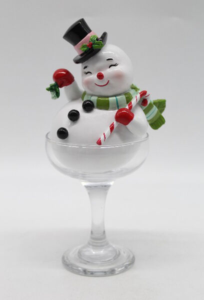 Retro Snowman in Martini Glass