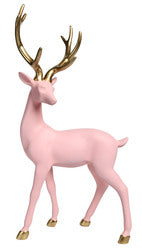 Pink Deer w/Gold Antlers