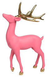 Pink Deer w/Gold Antlers