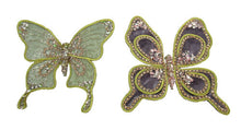 2 Asst Glitter Jeweled Butterflies