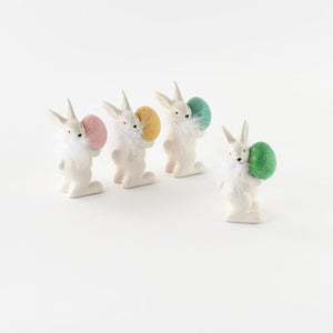 Bunny w/Colored Egg, Sm, 4 Asst, Ceramic, 6