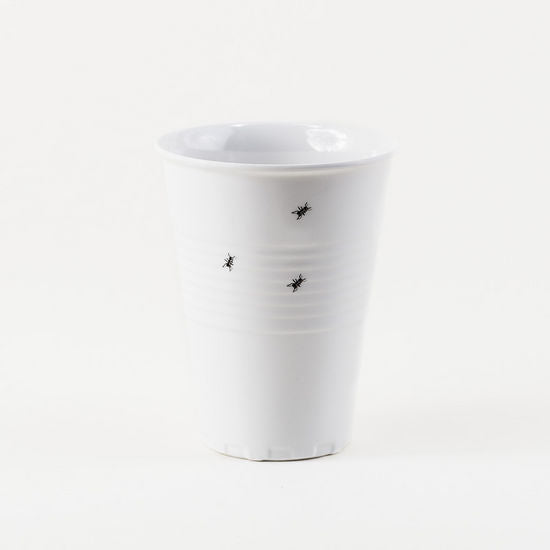 Melamine Cup w/Ants, White, St/4,