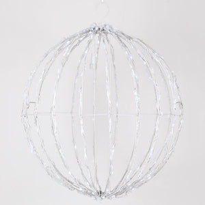 16" Cool White LED Light Ball, Fold Flat White Frame