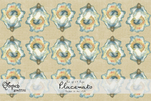 Watercolor Oysters Paper Placemat