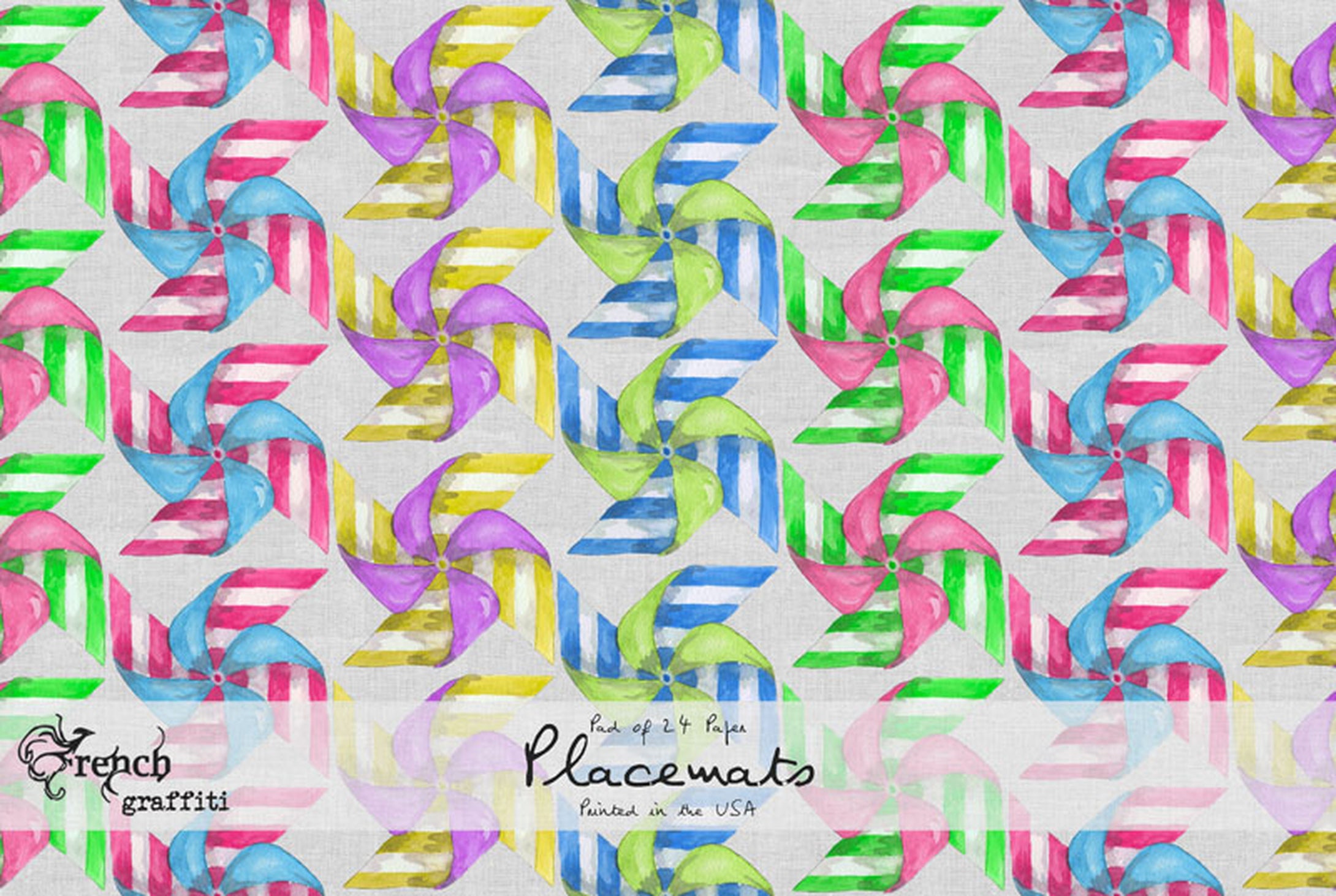 Colorful Pinwheels Paper Placemat
