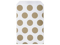 Gold Polka Dots Paper Merchandise Bags, 6.25x9.25
