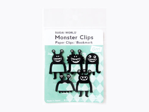 Paper Clip / Bookmark Black Monster