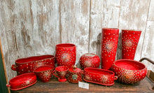 Ceramic Sugar Bowl (Red, White, or Blue)