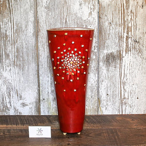 Tall Ceramic Vase with Bubbles (Available in White, Red, or Blue)