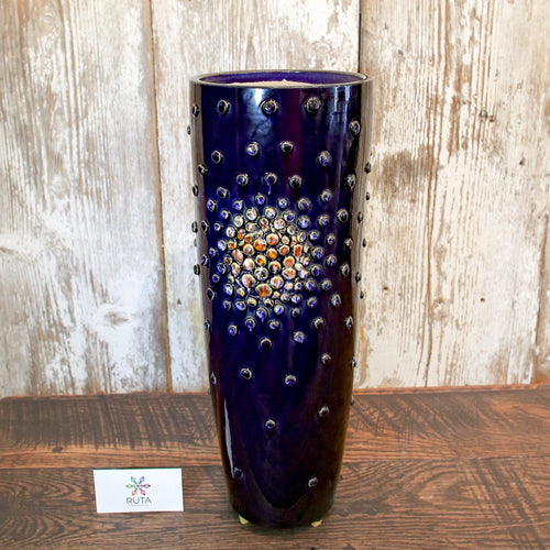 Tall Ceramic Vase with Bubbles (Available in White, Red, or Blue)