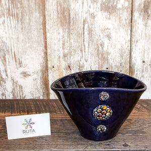 Ceramic Candy Bowl with Bubbles (Red, White, Green, Dark Blue or Brown)