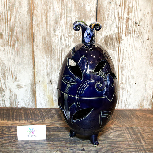 Ceramic Egg Candle Holder with Lid (Large)