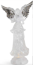 Clear Acrylic LED Angels w/Instruments & Water Swirl Glitte