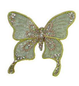 2 Asst Glitter Jeweled Butterflies
