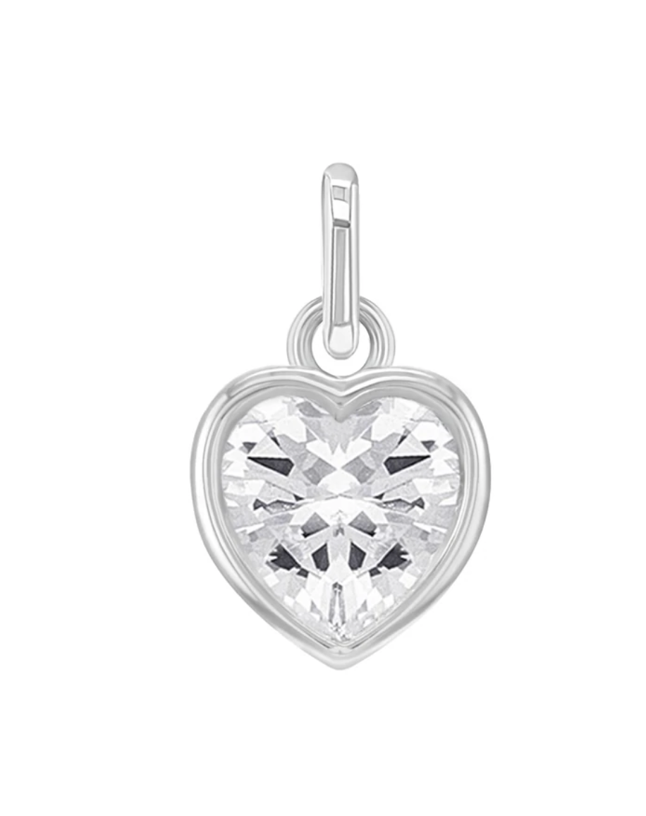 Heart Birthstone Charms - 04 - Apr