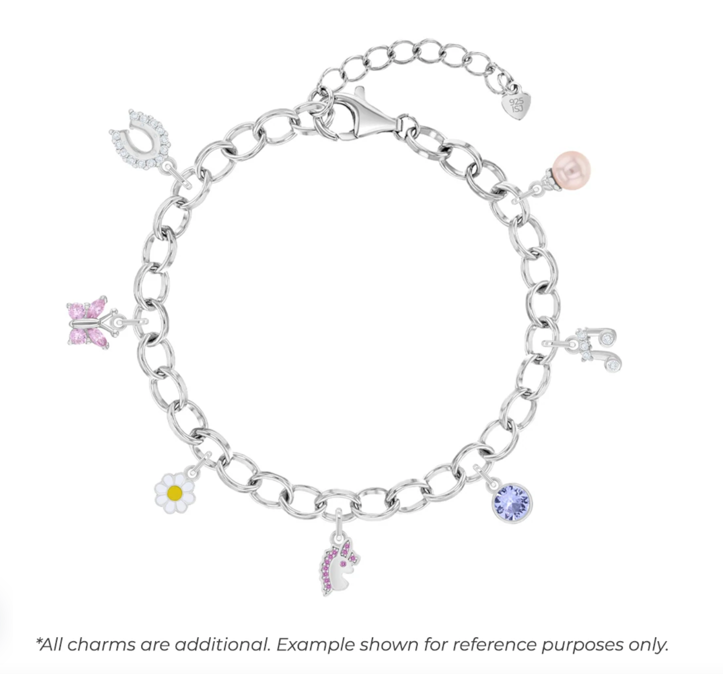 Adjustable Kids Charm Base Link Bracelet - Sterling Silver Girls Chain Bracelet to Add Charms 5