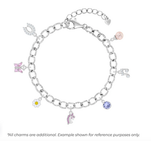 Adjustable Kids Charm Base Link Bracelet - Sterling Silver Girls Chain Bracelet to Add Charms 5", 5.5" & 6" - 5.5