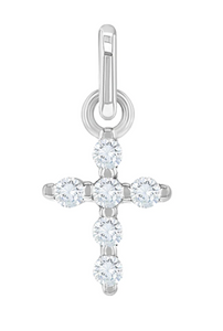 Religious Charms - Clear CZ Cross