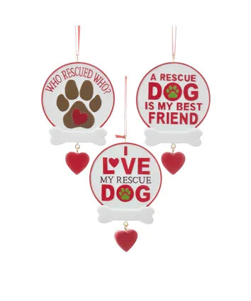 Rescue Dog Sign Ornaments For Personalization