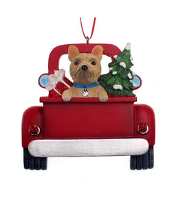 French Bulldog In Back Of Truck Ornament For Personalization