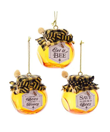 Glass Honey Jar With Sayings Ornaments