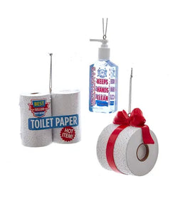 Hand Sanitizer and Toilet Paper Ornaments