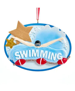 "Swimming" Ornament For Personalization