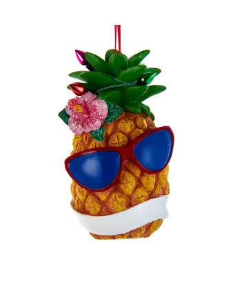 Pineapple With Sunglasses Ornament For Personalization