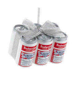 Budweiser® Vintage Can 6-Pack With Bow Ornament