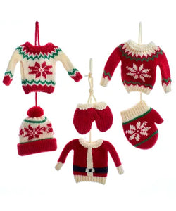 Knit Sweater, Hat and Mitten Ornaments