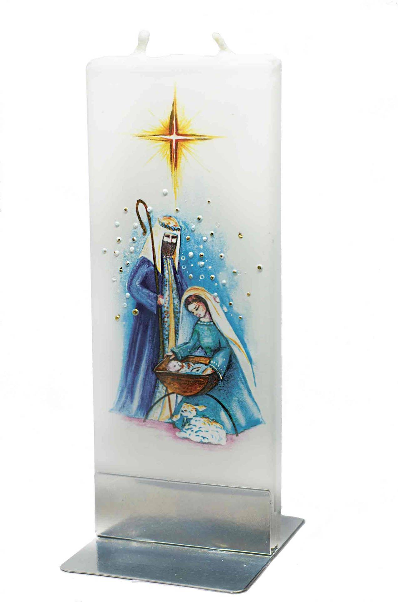 Flat Handmade Candle-Nativity Scene