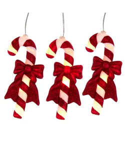 30-Light LED Battery Operated 5-Piece Candy Cane light Set