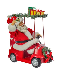 11.25" Fabriché™ Santa Driving Golf Cart