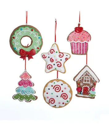 Gingersnap Cookie Ornaments, 6 Assorted