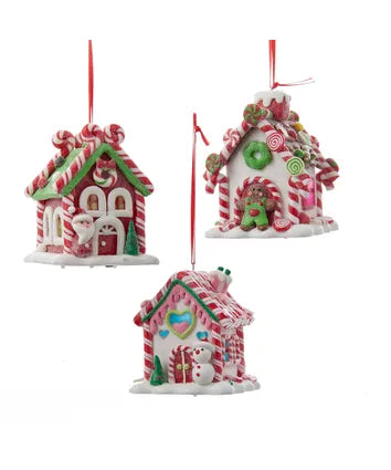 Gingerbread LED Candy House Ornaments