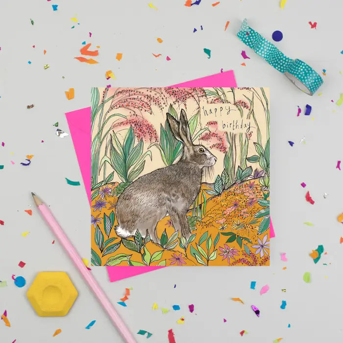Happy Birthday Hare Greeting Card